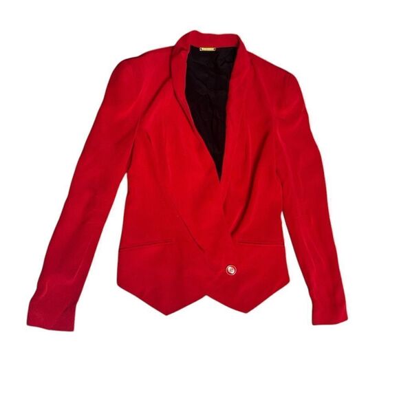 REBECCA MINKOFF x REVOLVE SILK Mustang red open front Becky Jacket size xsmall - Picture 2 of 7